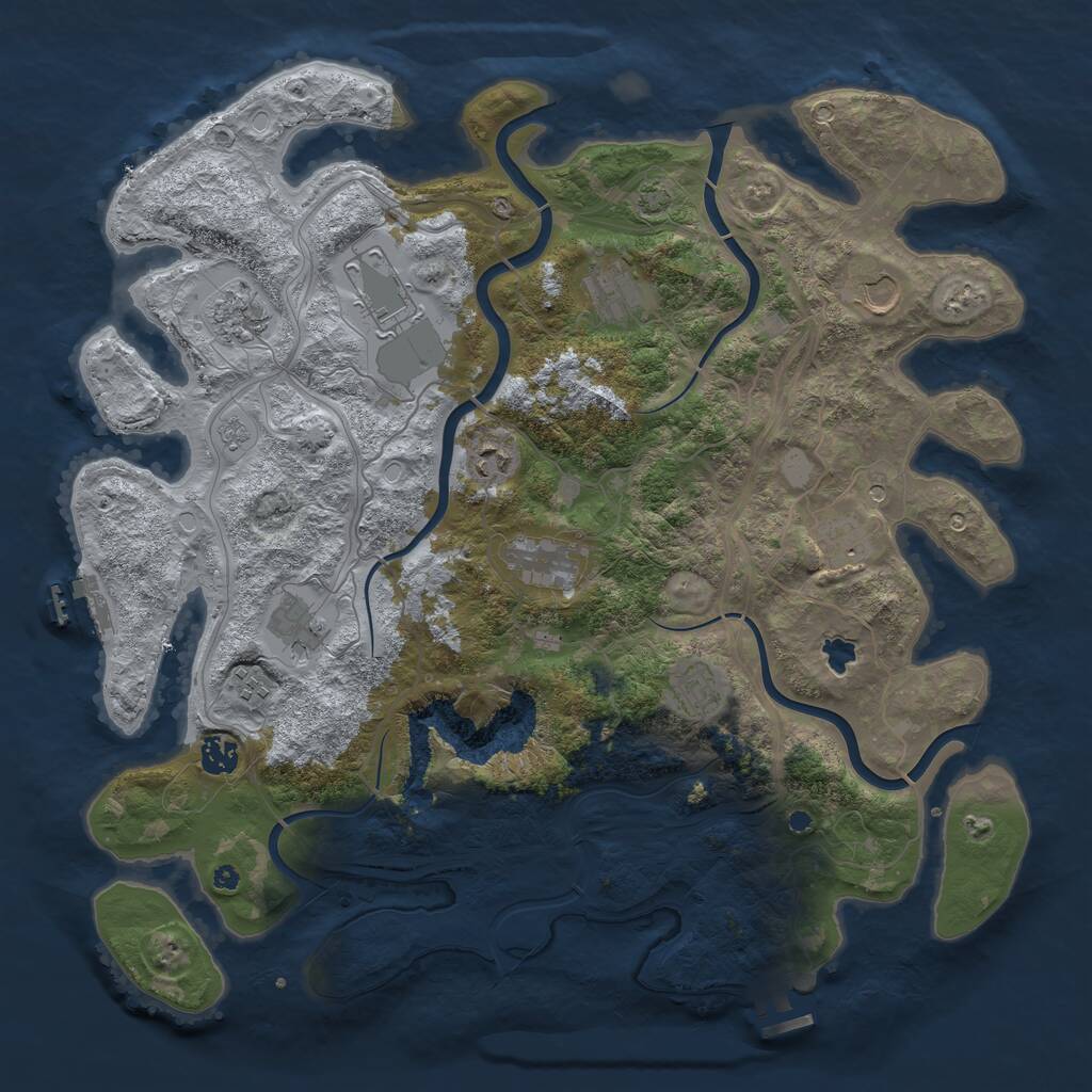 Rust Map: Procedural Map, Size: 4250, Seed: 736865948, 17 Monuments