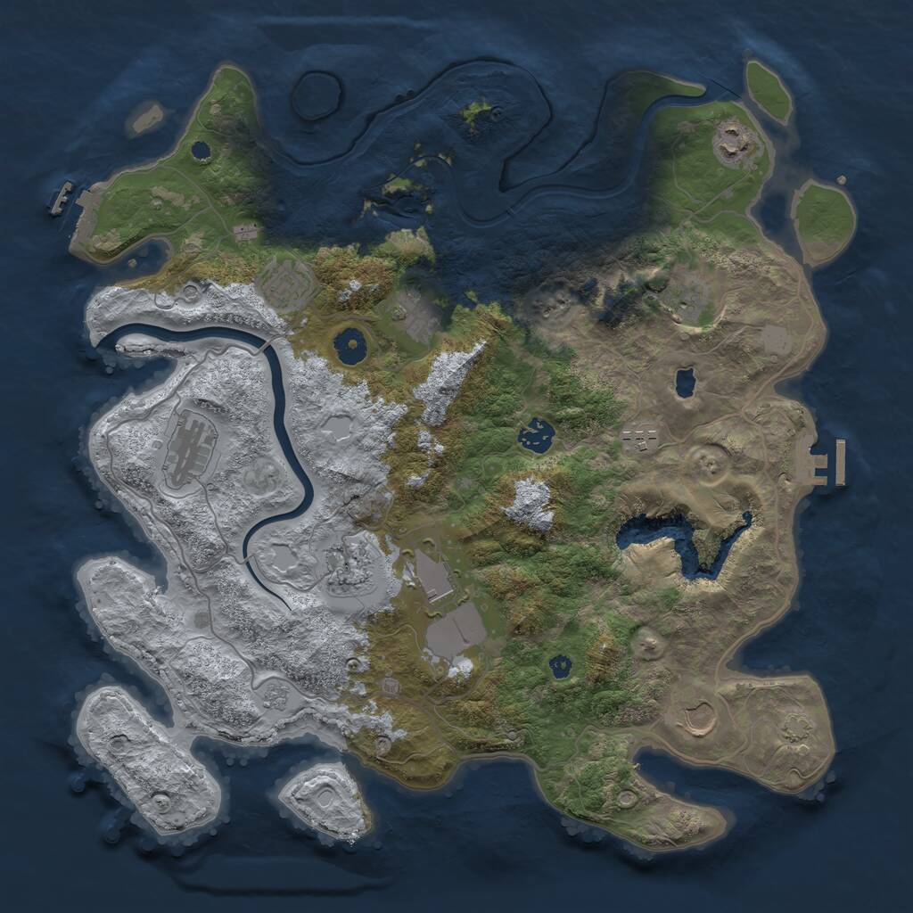 Rust Map: Procedural Map, Size: 4000, Seed: 604618510, 16 Monuments