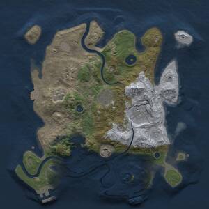 Thumbnail Rust Map: Procedural Map, Size: 3000, Seed: 398436664, 11 Monuments