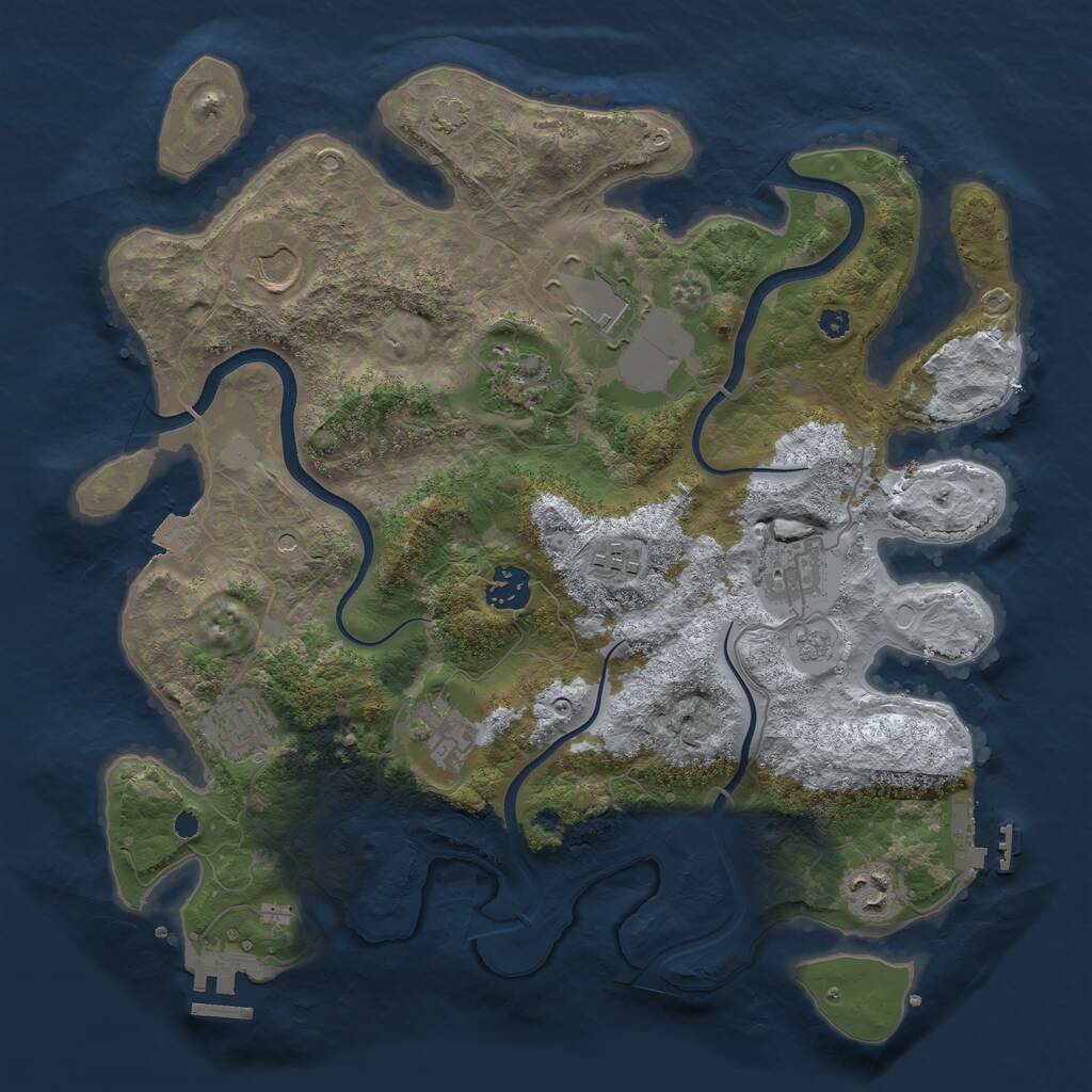 Rust Map: Procedural Map, Size: 3600, Seed: 822919204, 15 Monuments