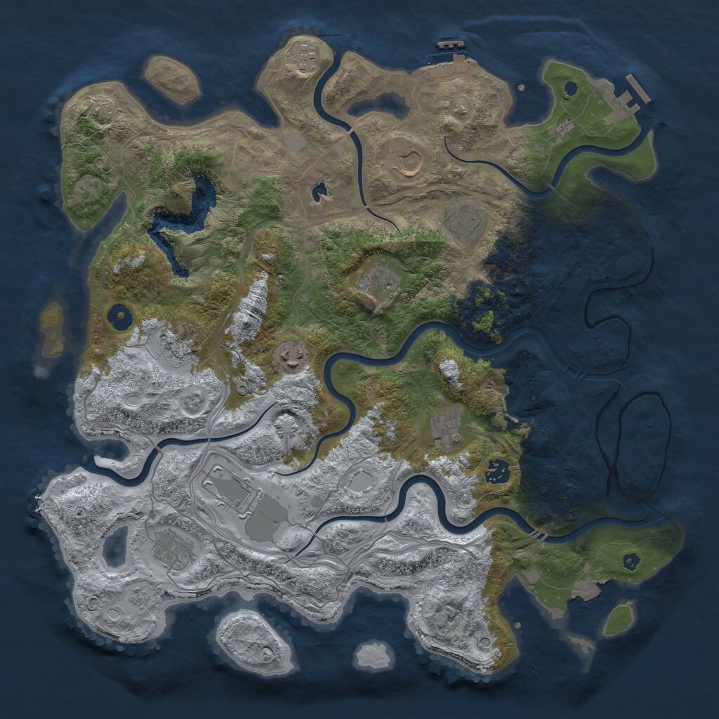 Rust Map: Procedural Map, Size: 4250, Seed: 1199940647, 16 Monuments