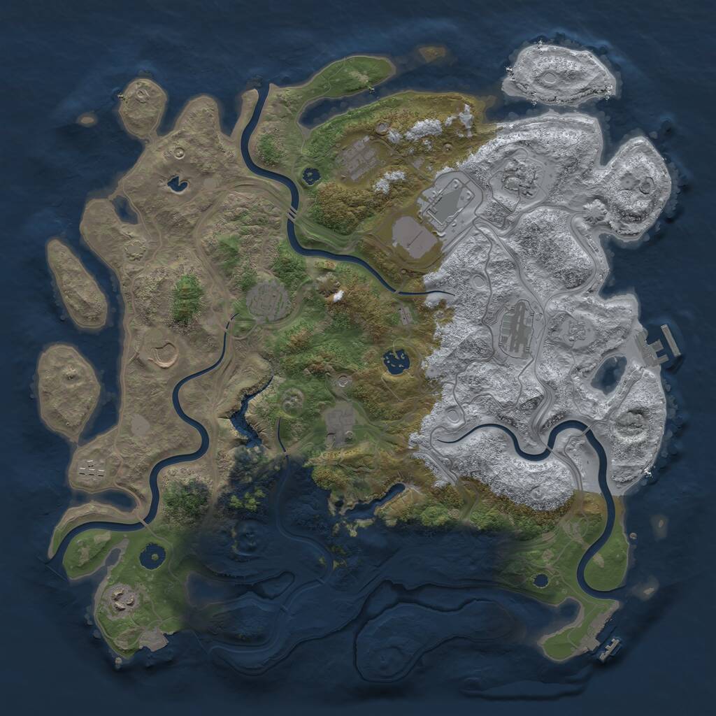 Rust Map: Procedural Map, Size: 4250, Seed: 263386430, 16 Monuments