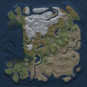 Thumbnail Rust Map: Procedural Map, Size: 4500, Seed: 1611498006, 17 Monuments