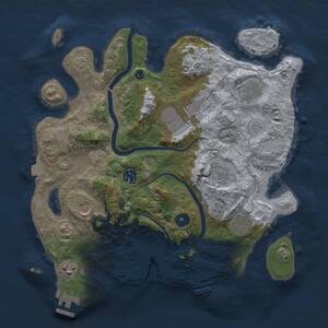 Thumbnail Rust Map: Procedural Map, Size: 3500, Seed: 446831361, 14 Monuments