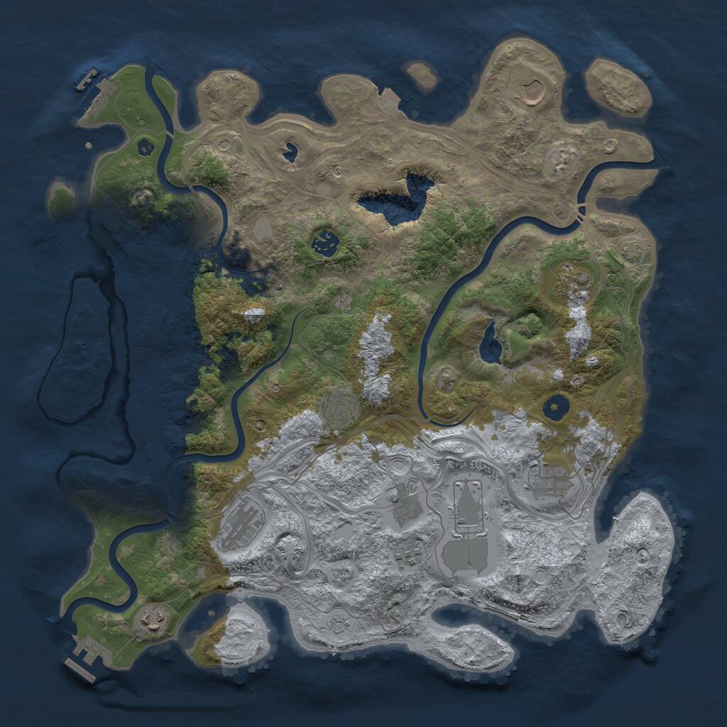 Rust Map: Procedural Map, Size: 4250, Seed: 2007917919, 16 Monuments