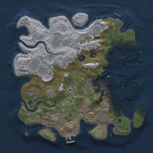 Thumbnail Rust Map: Procedural Map, Size: 3650, Seed: 1664628517, 15 Monuments
