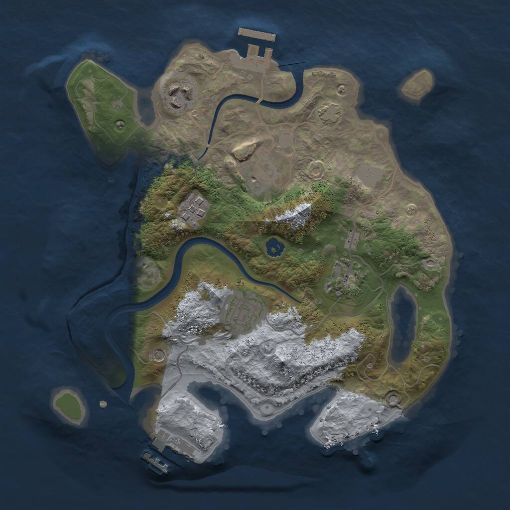 Rust Map: Procedural Map, Size: 2750, Seed: 1170146613, 10 Monuments