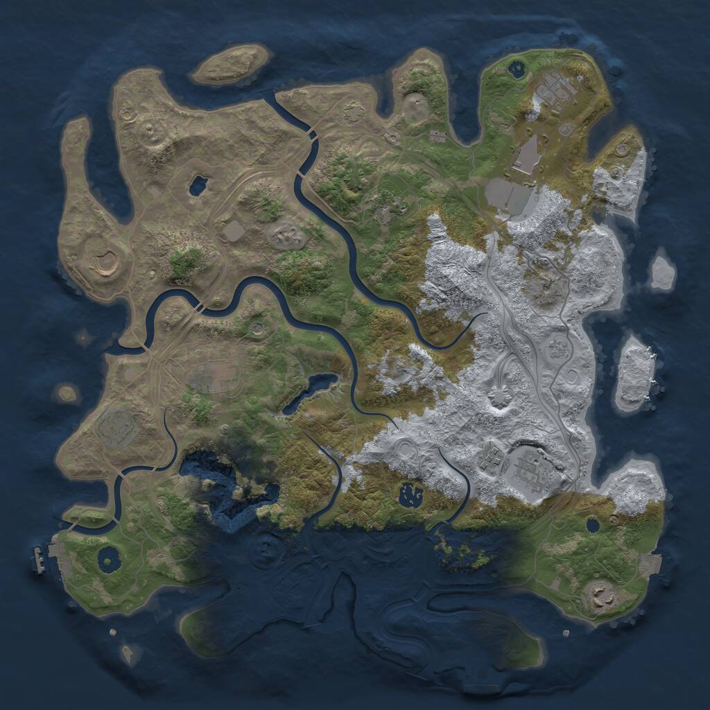 Rust Map: Procedural Map, Size: 4250, Seed: 1229563814, 16 Monuments