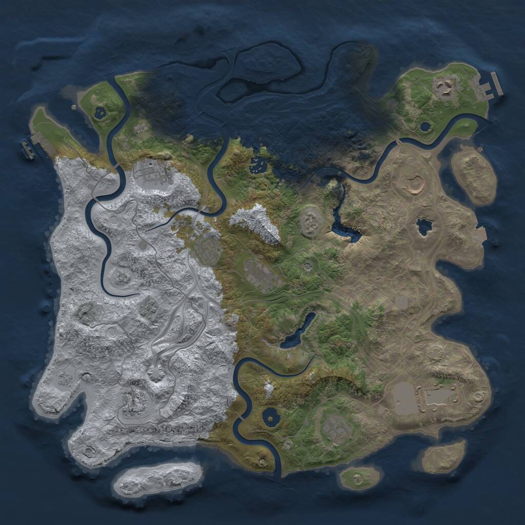 Rust Map: Procedural Map, Size: 4250, Seed: 93661580, 16 Monuments