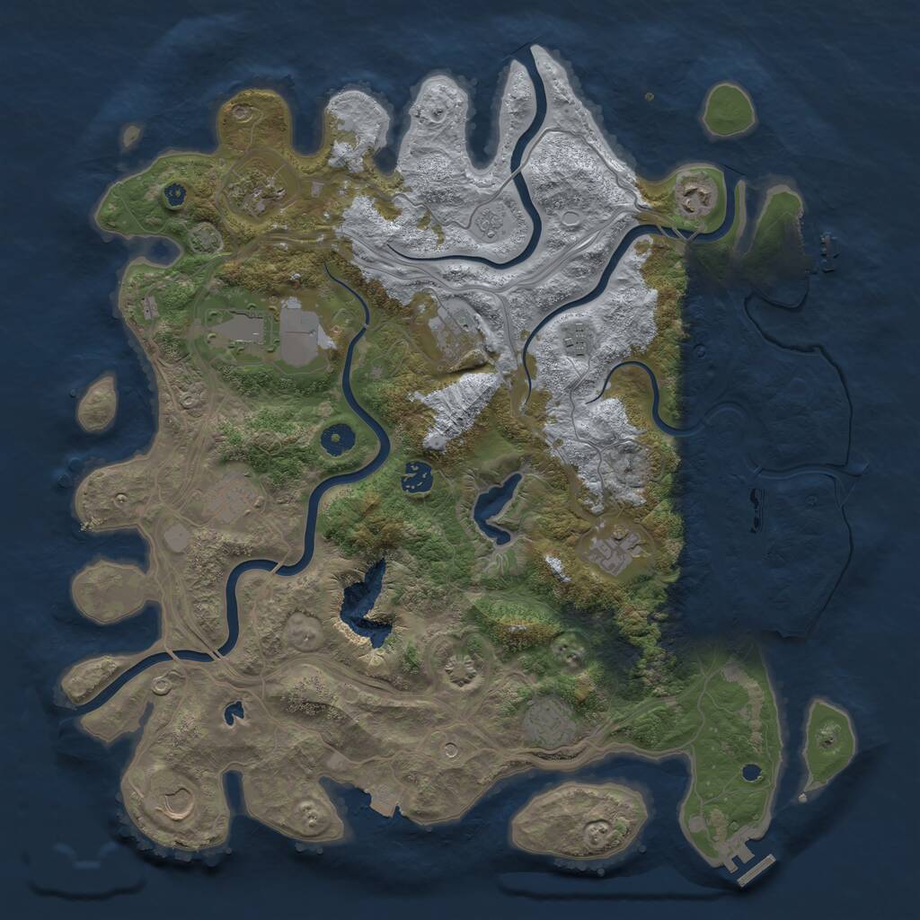Rust Map: Procedural Map, Size: 4250, Seed: 799835996, 16 Monuments
