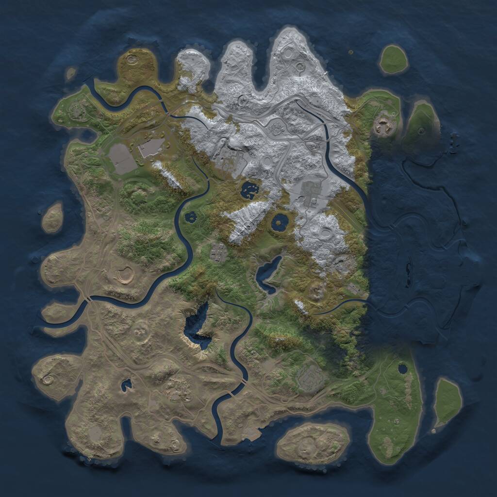 Rust Map: Procedural Map, Size: 4250, Seed: 799835996, 15 Monuments