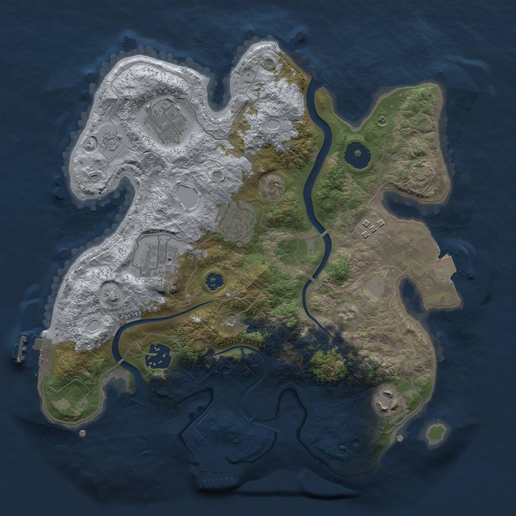Rust Map: Procedural Map, Size: 3000, Seed: 505187125, 12 Monuments