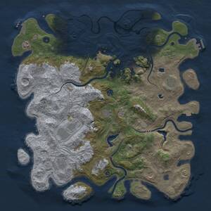 Thumbnail Rust Map: Procedural Map, Size: 4750, Seed: 99018, 17 Monuments