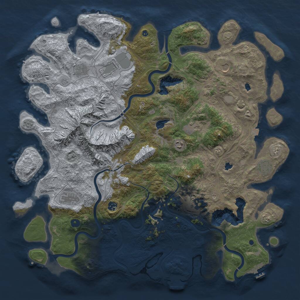 Rust Map: Procedural Map, Size: 5000, Seed: 9247566, 16 Monuments