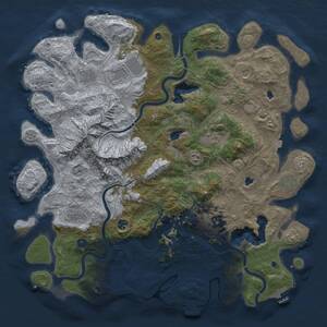 Thumbnail Rust Map: Procedural Map, Size: 5000, Seed: 9247566, 16 Monuments