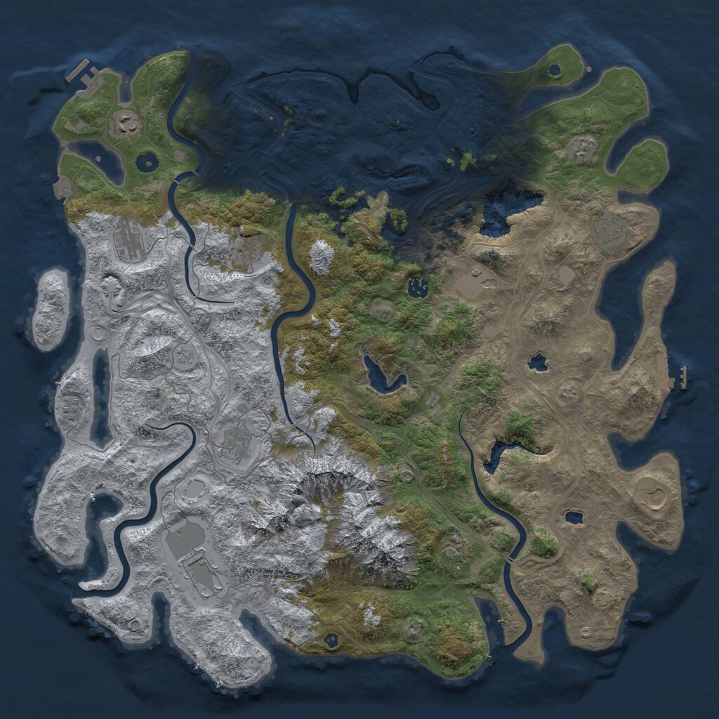 Rust Map: Procedural Map, Size: 5000, Seed: 67974, 17 Monuments