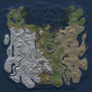 Thumbnail Rust Map: Procedural Map, Size: 5000, Seed: 67974, 17 Monuments