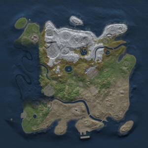Thumbnail Rust Map: Procedural Map, Size: 3300, Seed: 70020208, 12 Monuments