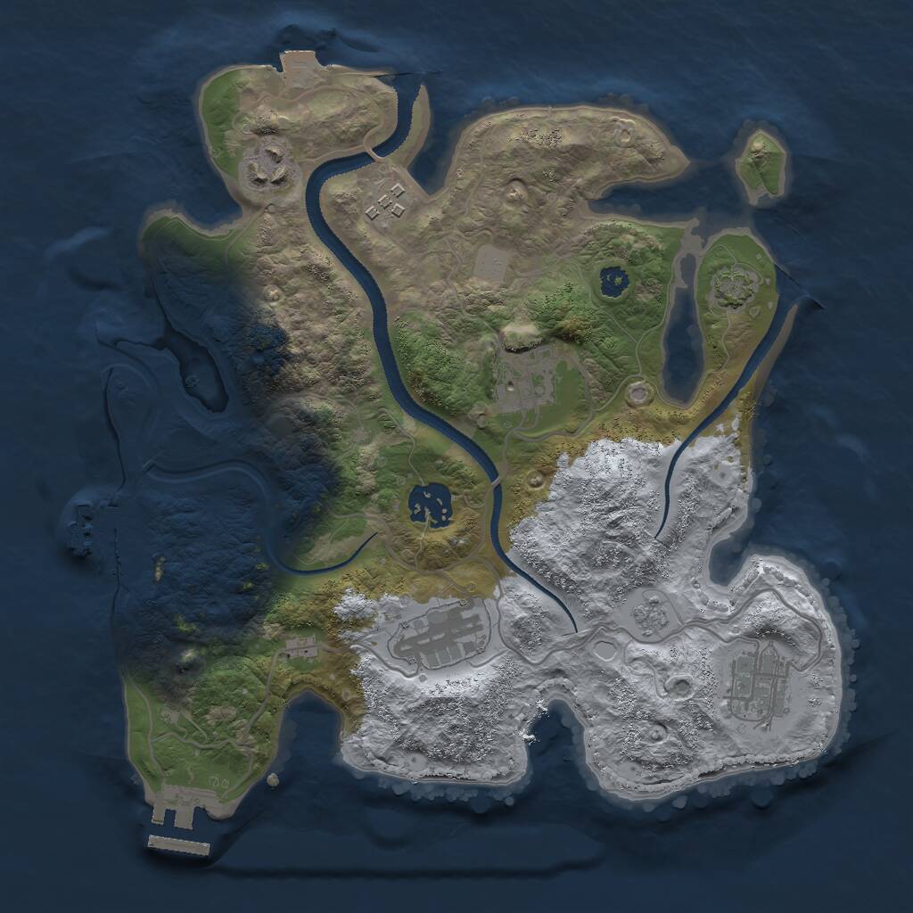 Rust Map: Procedural Map, Size: 3000, Seed: 6148205, 11 Monuments