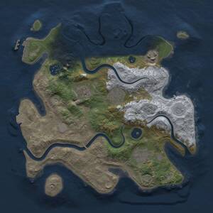 Thumbnail Rust Map: Procedural Map, Size: 3000, Seed: 1561991009, 12 Monuments