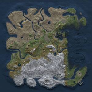 Thumbnail Rust Map: Procedural Map, Size: 4500, Seed: 524824139, 17 Monuments