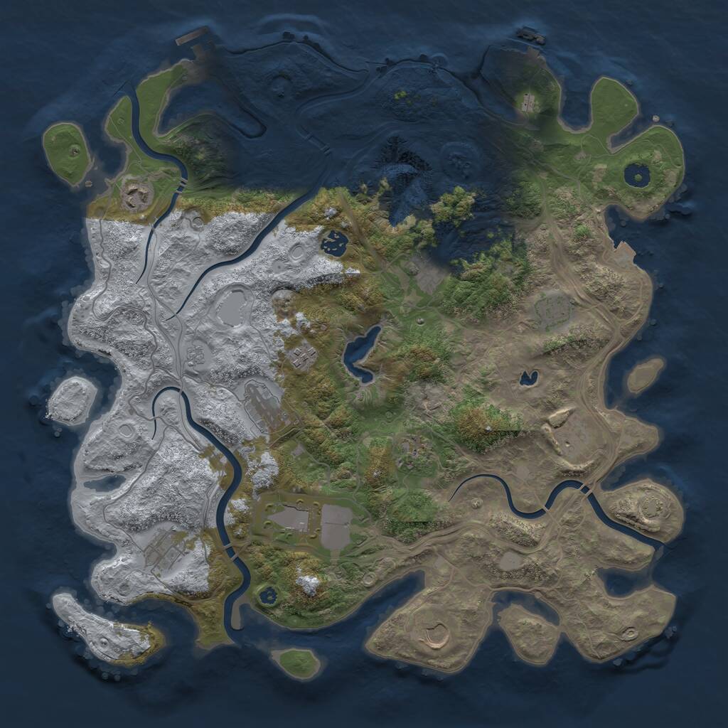 Rust Map: Procedural Map, Size: 4275, Seed: 87110, 17 Monuments