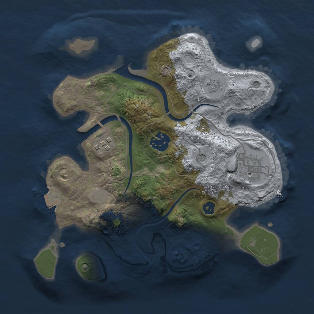 Rust Map: Procedural Map, Size: 2500, Seed: 300782901, 6 Monuments