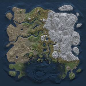 Thumbnail Rust Map: Procedural Map, Size: 4500, Seed: 958502387, 16 Monuments