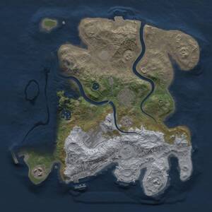 Thumbnail Rust Map: Procedural Map, Size: 3000, Seed: 1650655697, 11 Monuments