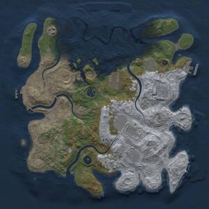 Thumbnail Rust Map: Procedural Map, Size: 3700, Seed: 1975351027, 16 Monuments