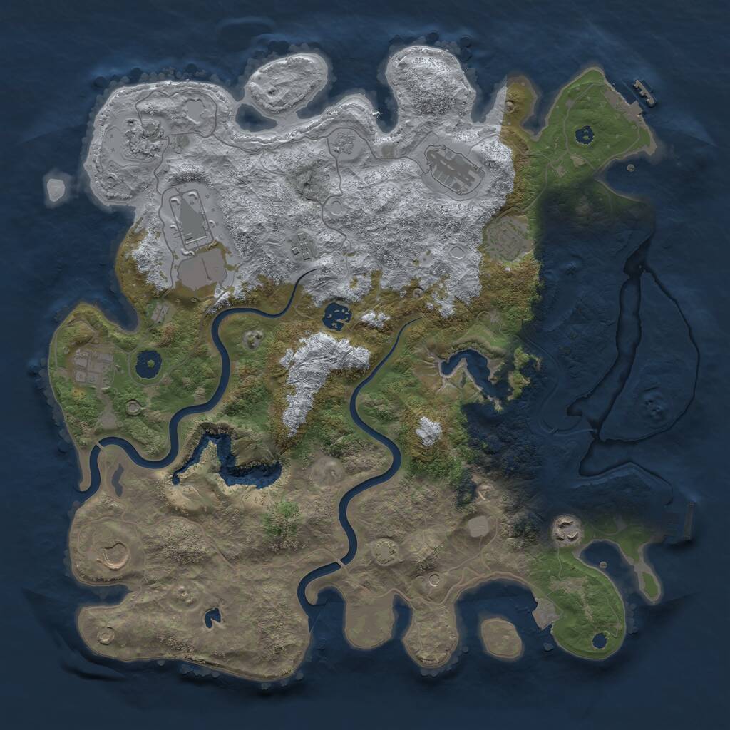 Rust Map: Procedural Map, Size: 4000, Seed: 96922, 15 Monuments