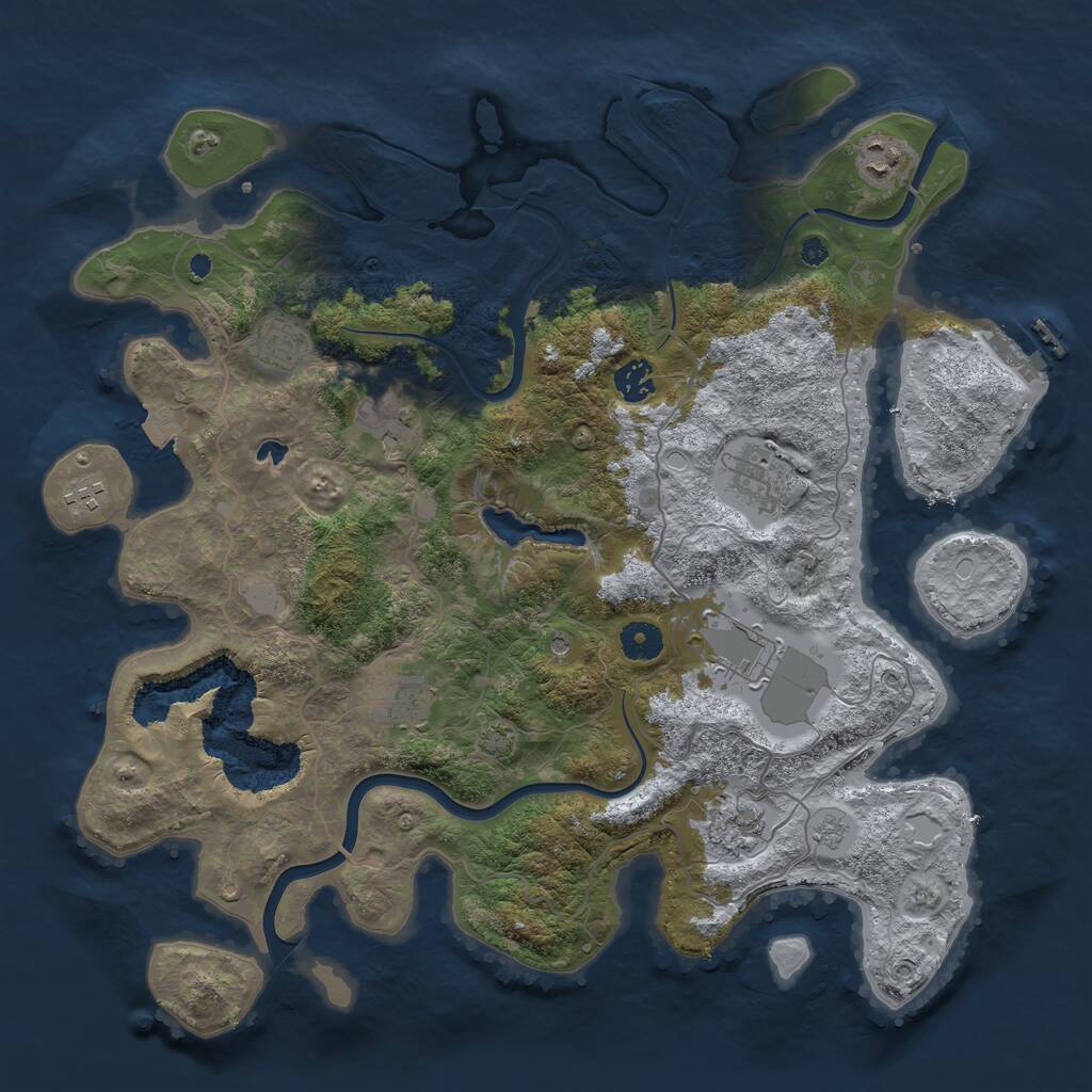 Rust Map: Procedural Map, Size: 4000, Seed: 882142208, 14 Monuments