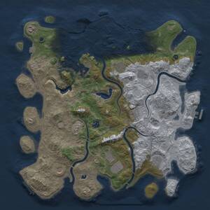 Thumbnail Rust Map: Procedural Map, Size: 4250, Seed: 1270762260, 16 Monuments