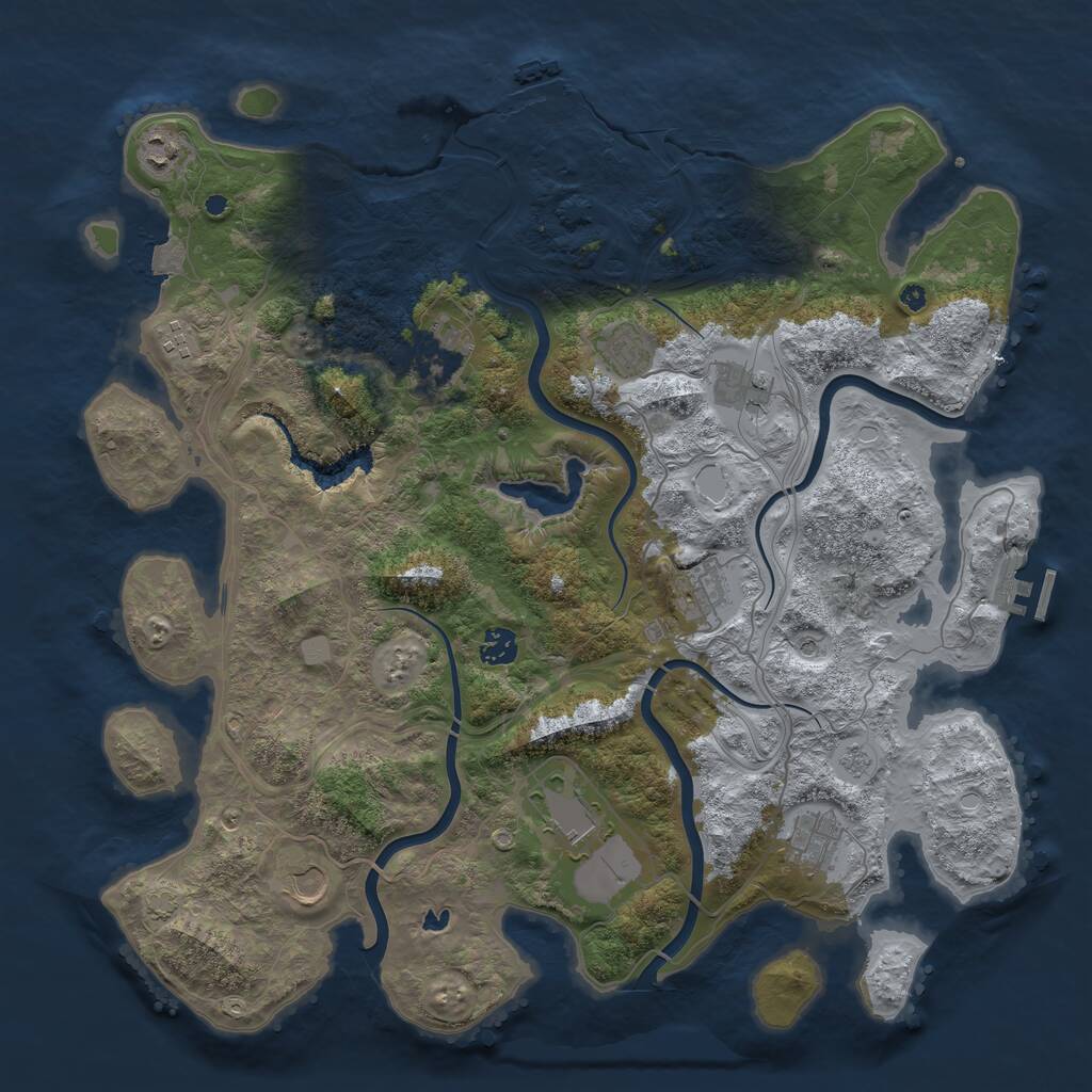 Rust Map: Procedural Map, Size: 4250, Seed: 1270762260, 16 Monuments