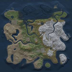 Thumbnail Rust Map: Procedural Map, Size: 4000, Seed: 1302000414, 14 Monuments