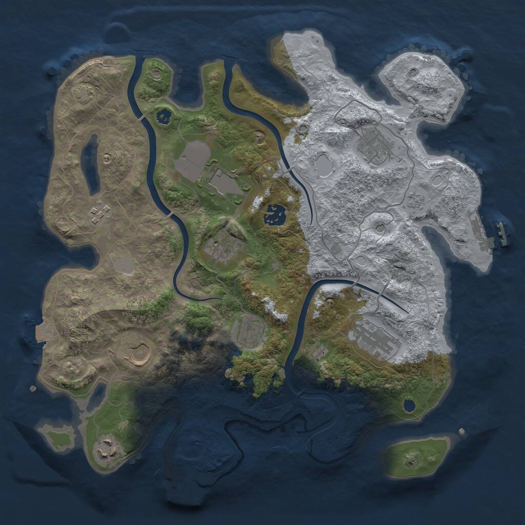 Rust Map: Procedural Map, Size: 3500, Seed: 417902156, 15 Monuments