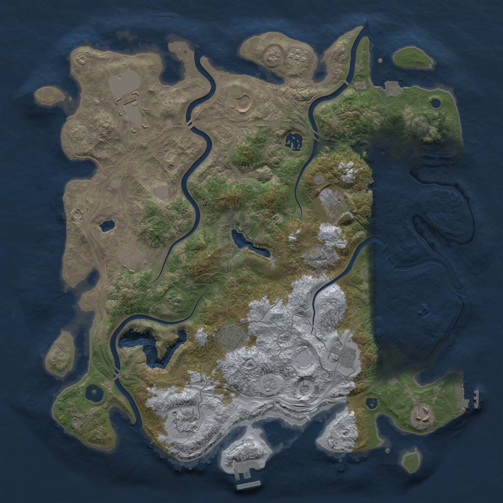 Rust Map: Procedural Map, Size: 4250, Seed: 461300625, 16 Monuments