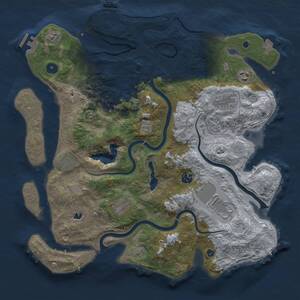 Thumbnail Rust Map: Procedural Map, Size: 4000, Seed: 2011202506, 14 Monuments