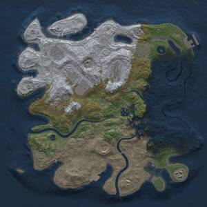 Thumbnail Rust Map: Procedural Map, Size: 3600, Seed: 656919893, 15 Monuments