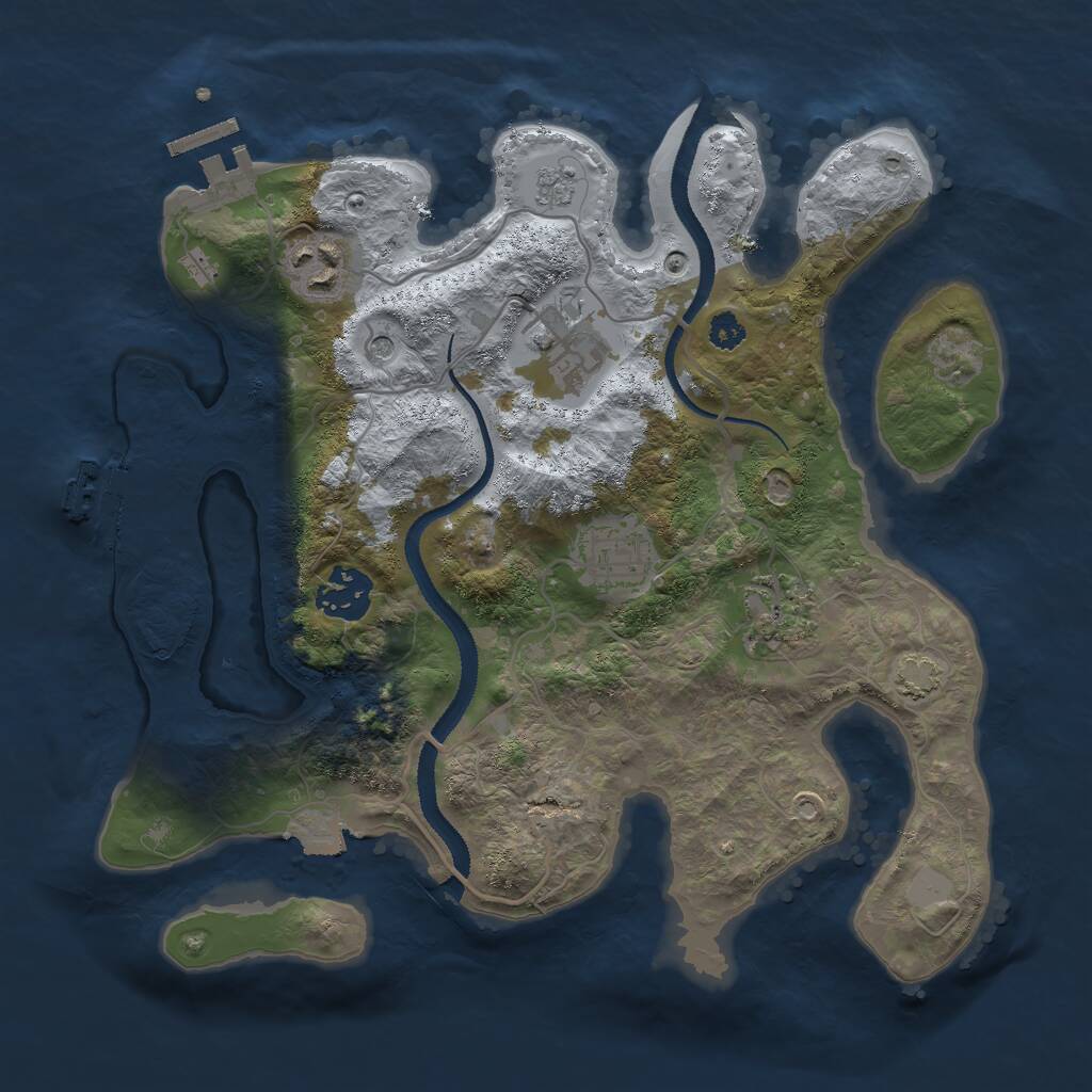 Rust Map: Procedural Map, Size: 3000, Seed: 167181689, 11 Monuments