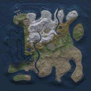 Thumbnail Rust Map: Procedural Map, Size: 3000, Seed: 167181689, 11 Monuments