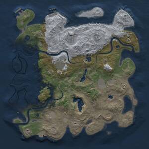 Thumbnail Rust Map: Procedural Map, Size: 4000, Seed: 1167756091, 15 Monuments