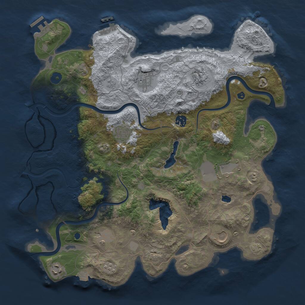 Rust Map: Procedural Map, Size: 4000, Seed: 1167756091, 15 Monuments