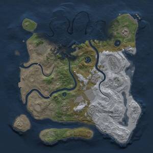 Thumbnail Rust Map: Procedural Map, Size: 3500, Seed: 7122713, 14 Monuments