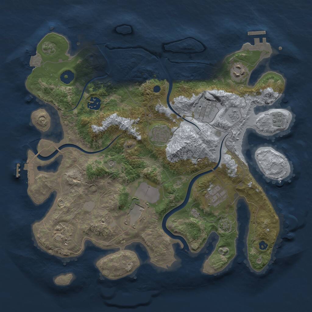 Rust Map: Procedural Map, Size: 3500, Seed: 65562668, 14 Monuments