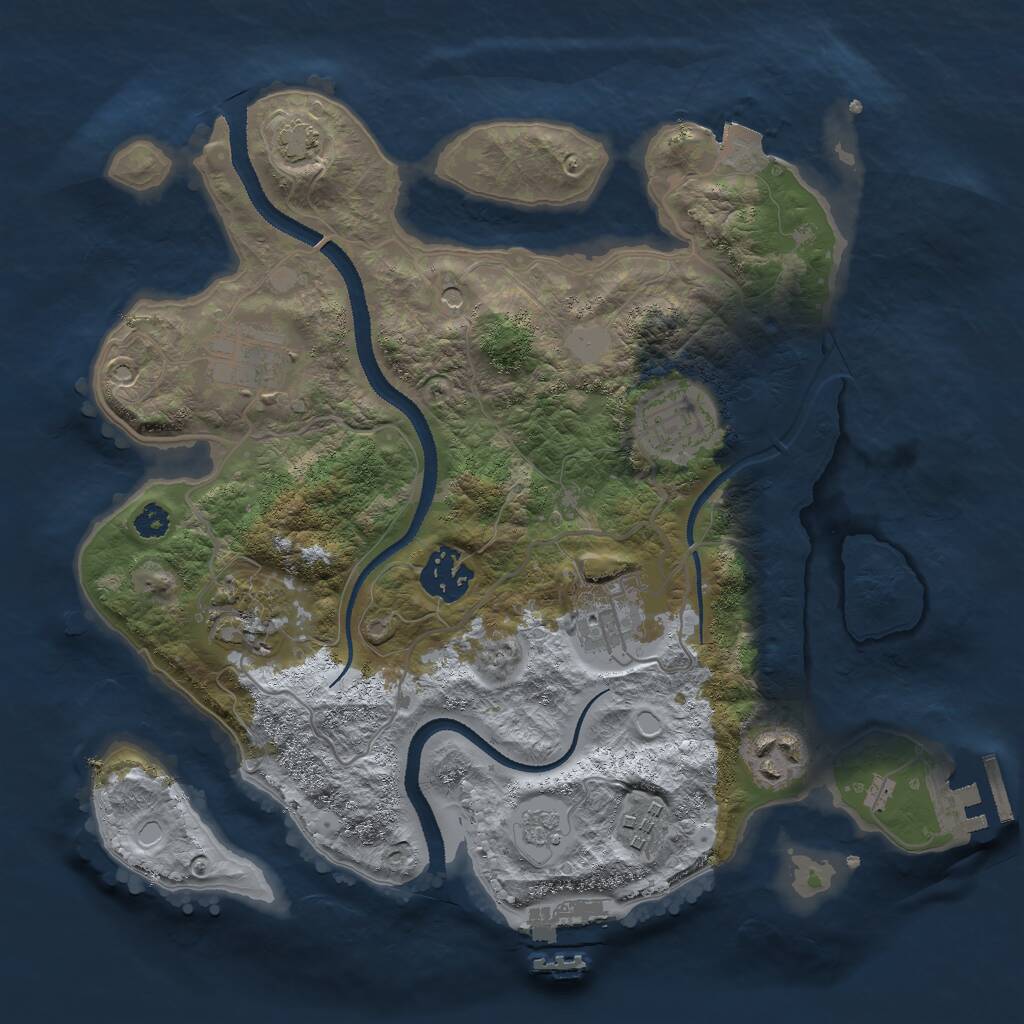 Rust Map: Procedural Map, Size: 3000, Seed: 782346, 13 Monuments
