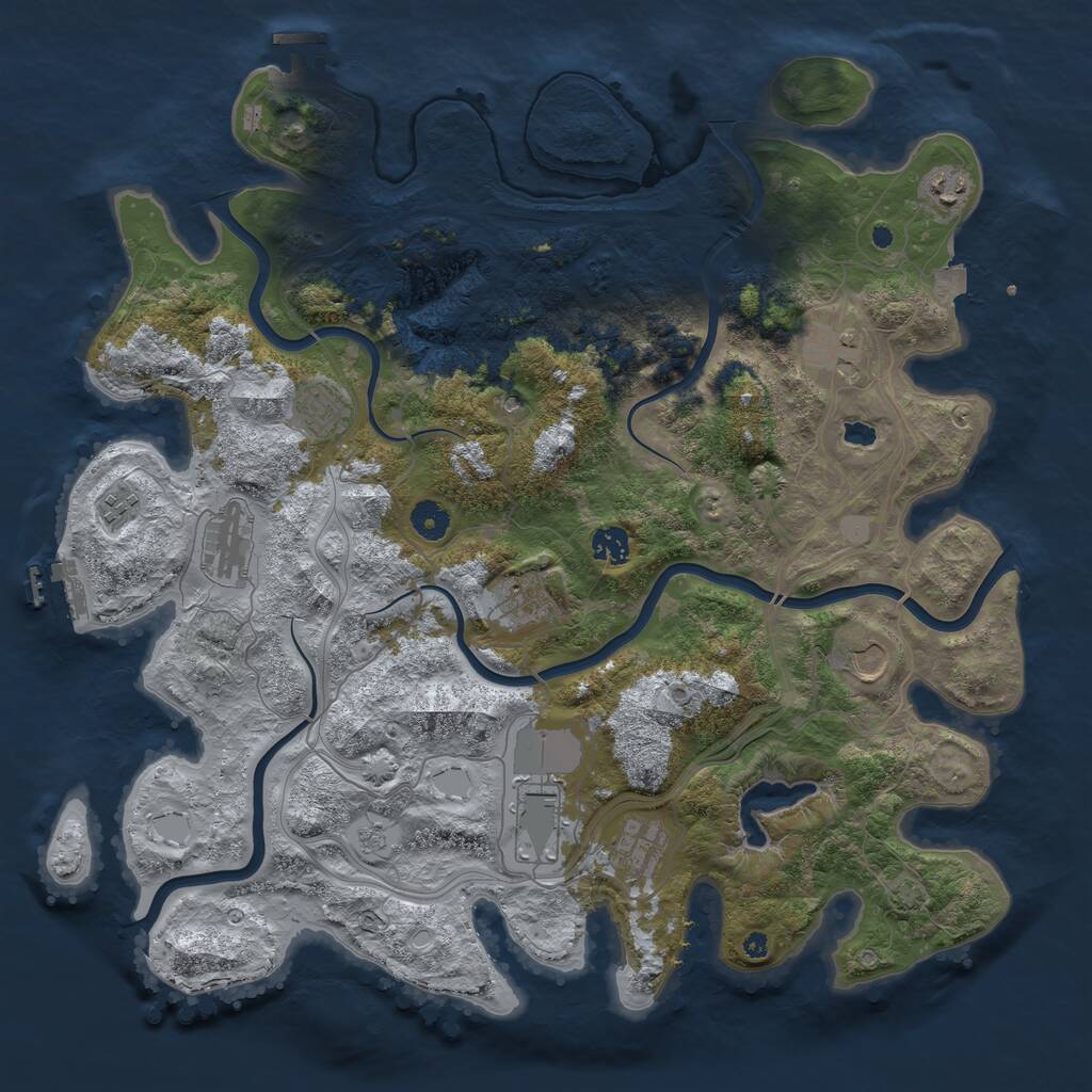 Rust Map: Procedural Map, Size: 4250, Seed: 424864481, 16 Monuments