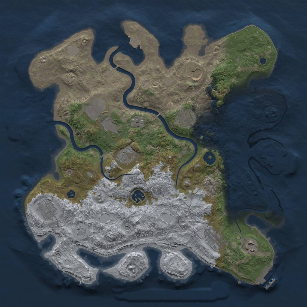 Rust Map: Procedural Map, Size: 3750, Seed: 8081969, 15 Monuments