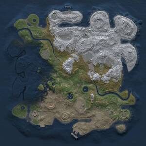Thumbnail Rust Map: Procedural Map, Size: 3750, Seed: 1169116695, 16 Monuments