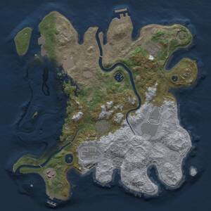 Thumbnail Rust Map: Procedural Map, Size: 3500, Seed: 1285969589, 14 Monuments